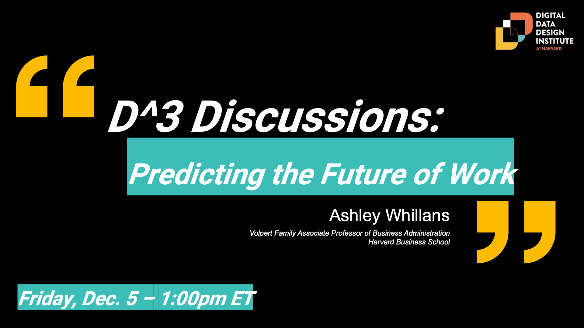 D^3 Discussions Predicting the Future of Work Cover